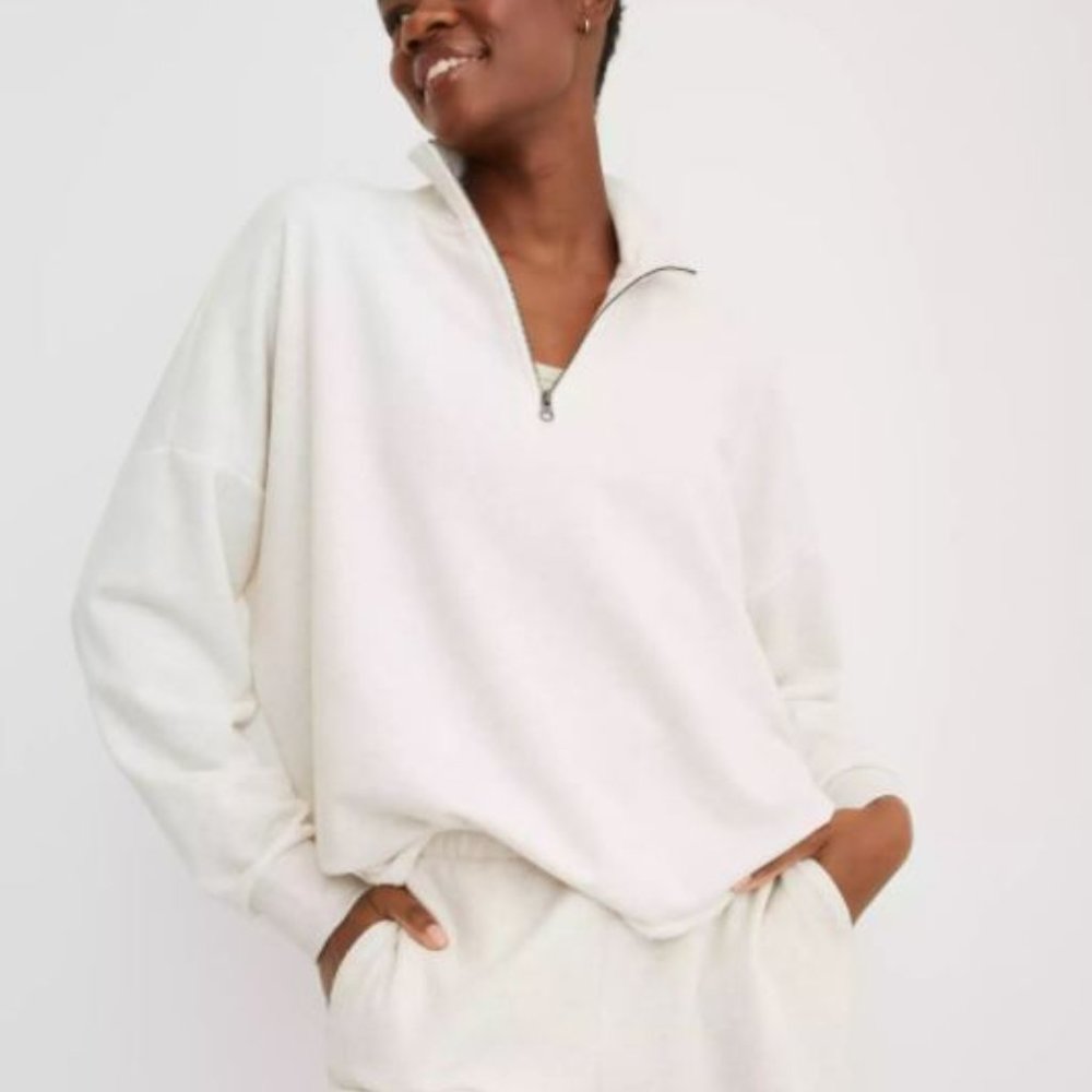 AERIE Sunday Soft Quarter Zip Sweatshirt